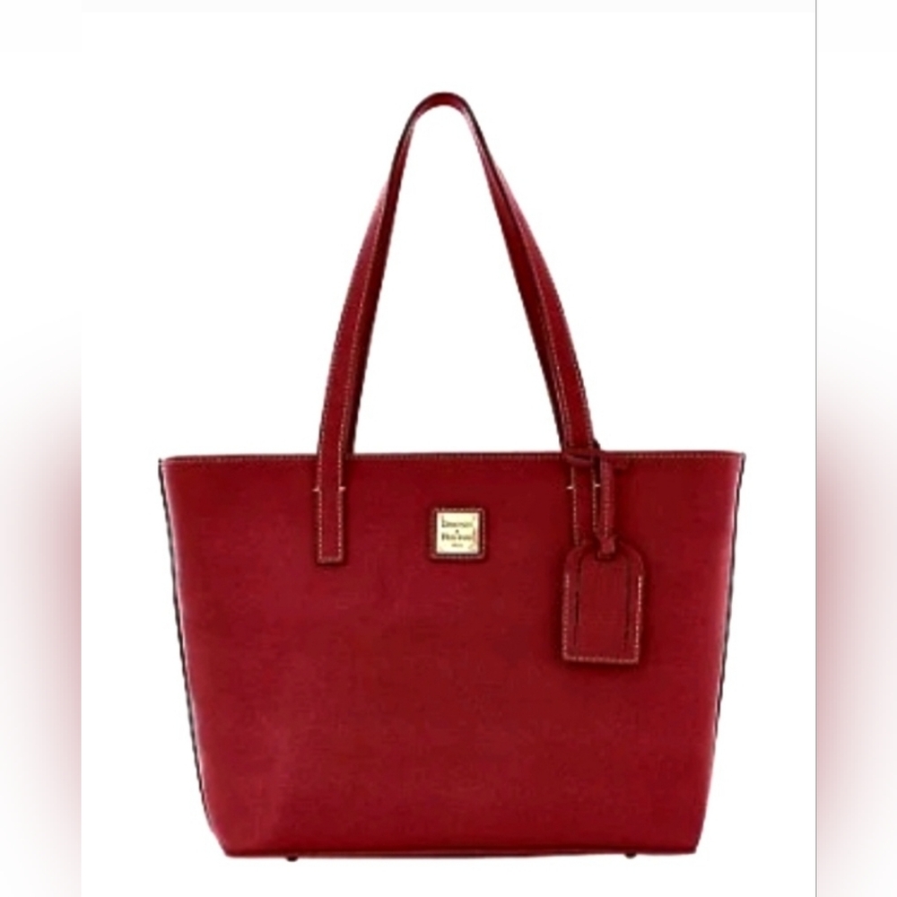 New Dooney & Bourke Saffiano Leather Tote Cranberry